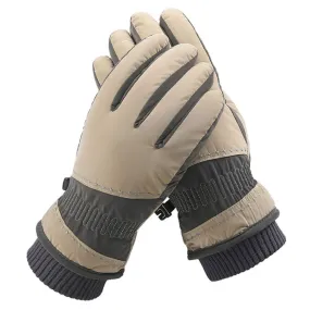 1 Pair WZ-207 Outdoor Warm And Windproof Thickened Cycling Sports Anti-fall Gloves(Coffee Gray)