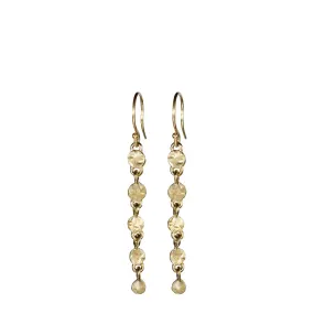 10K Gold Short Hammered Disc Earrings