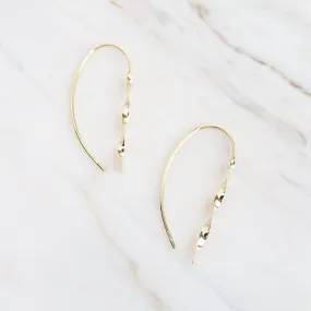 14k Twisted Bar Drop Earrings