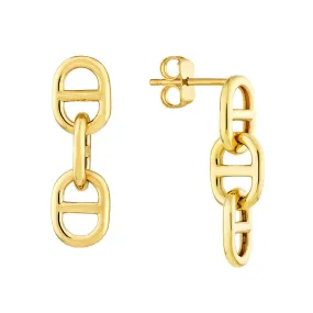 14K Yellow Gold Double Link Earrings