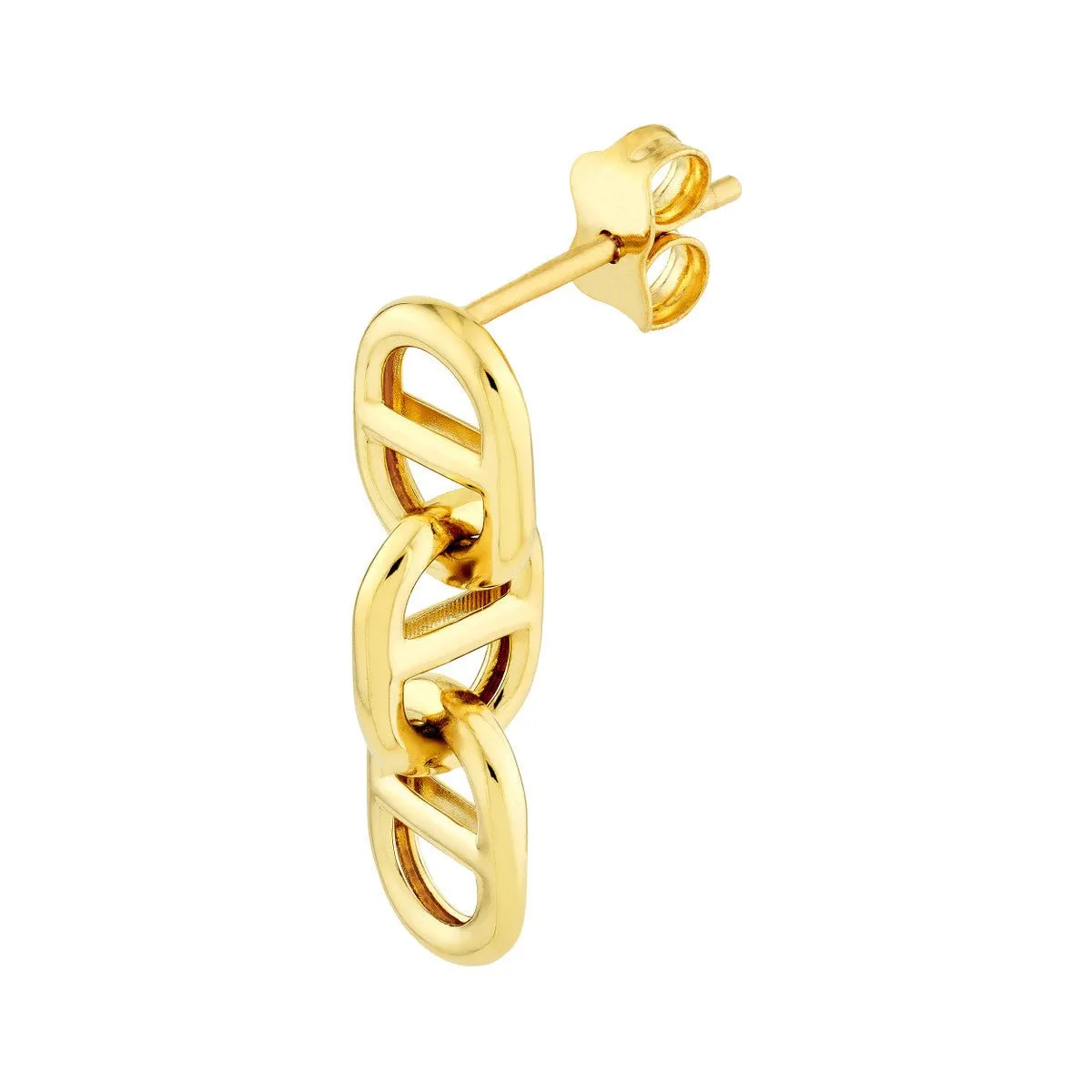 14K Yellow Gold Double Link Earrings