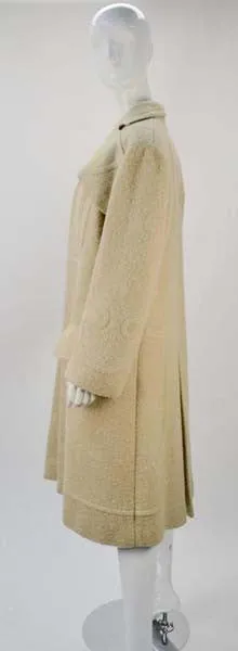 1940s Gilbert Adrian Light Tan Wool Coat