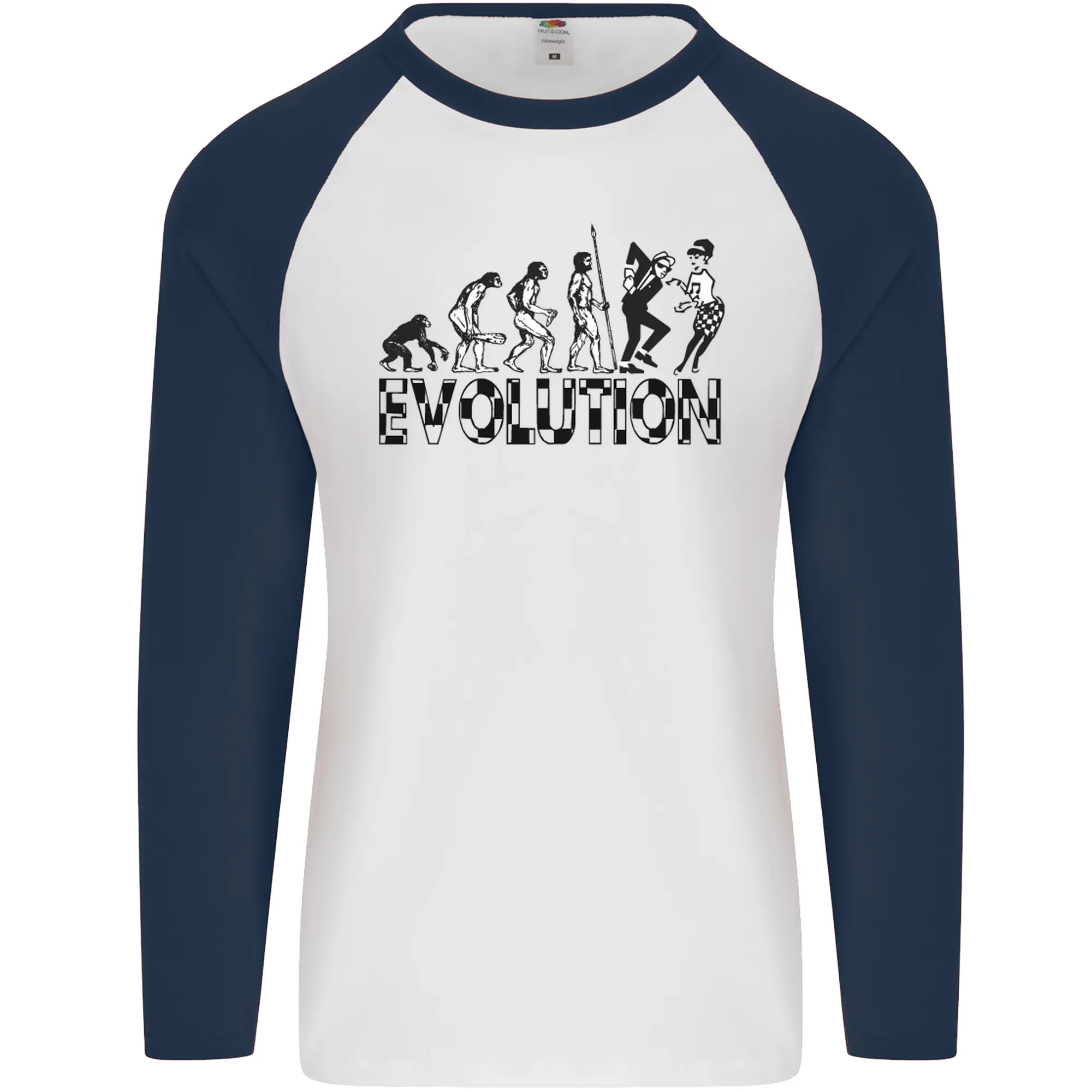 2 Tone Evolution Music 2Tone SKA Mens L/S Baseball T-Shirt