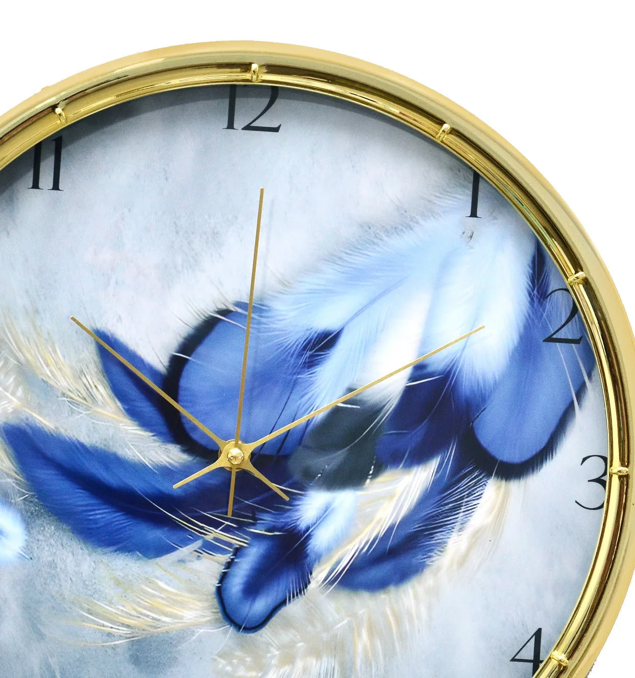 35 Cm Wall Clock-Blue 14563Feathers