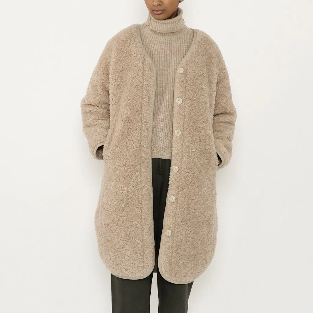 7115 by Szeki Winter Curly Jacket in Sand