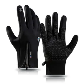 A045 Cycling Gloves Touch Screen Windproof Waterproof Sport Keep Warm Gloves, Size: XL(Black)