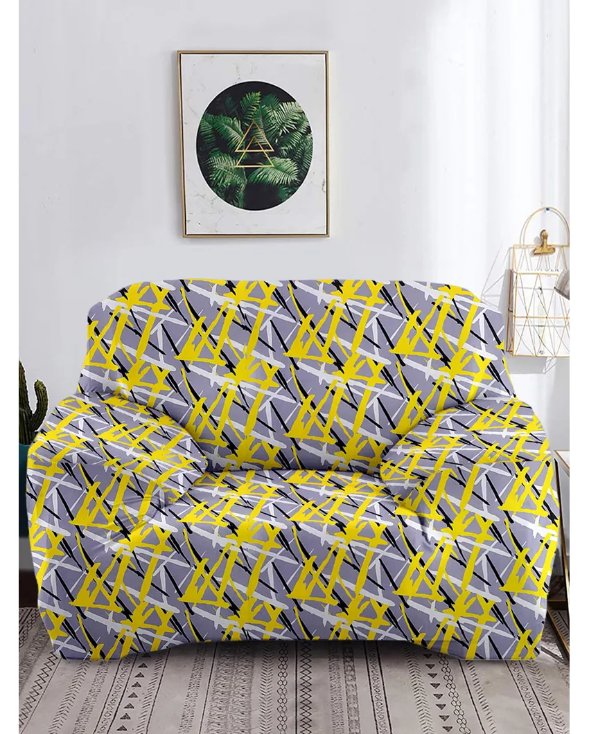 Abstract Print Single Seater Polyester Sofa Cover | 35 x 55 inches