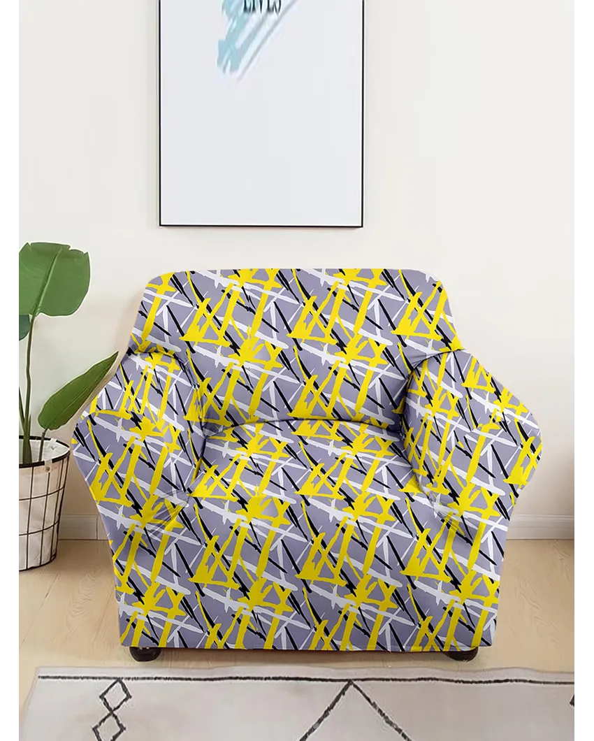 Abstract Print Single Seater Polyester Sofa Cover | 35 x 55 inches