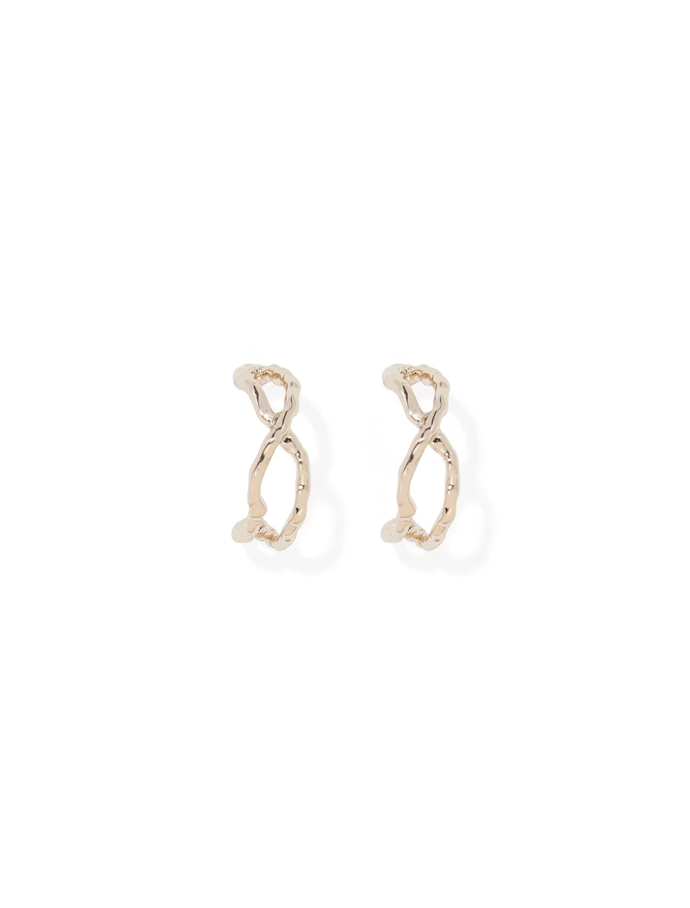 Alexa Hammered Cross Hoop Earrings