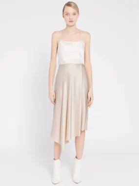 Alice   Olivia - Jayla Drape Slit Skirt in Taupe