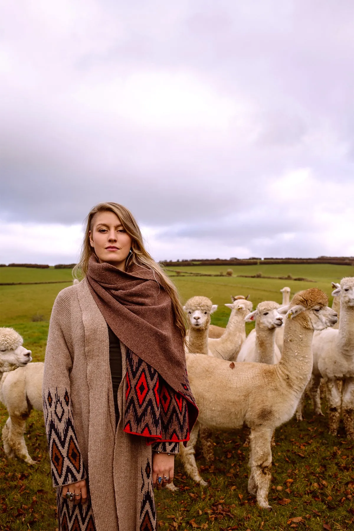 Alpaca Shawl in Earth