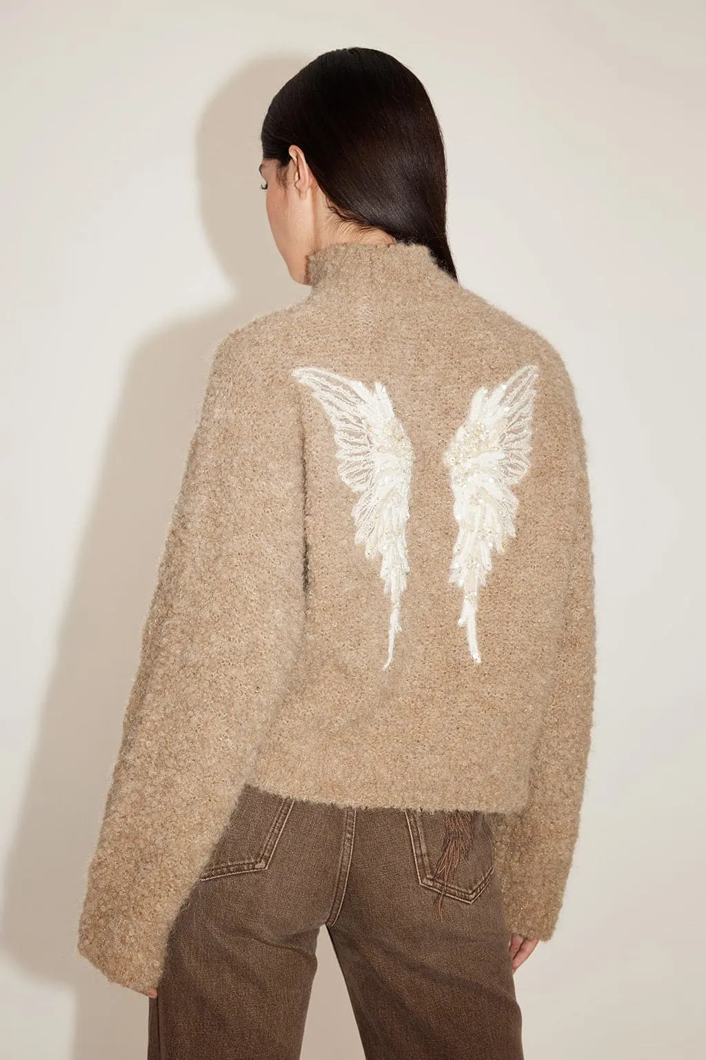 Angel Collection Embroidered Turtleneck Sweater