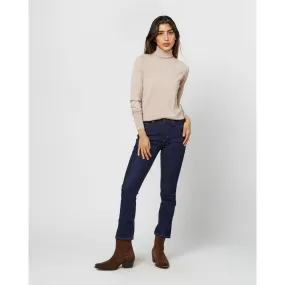 Ann Mashburn Alida Turtleneck Sweater Heather Oatmeal Cashmere