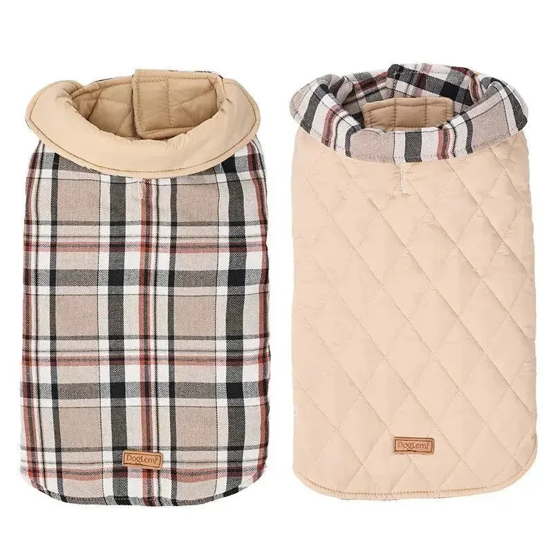 Anniepaw Highland Hound Dual Elegance: Plaid & Solid Turtleneck