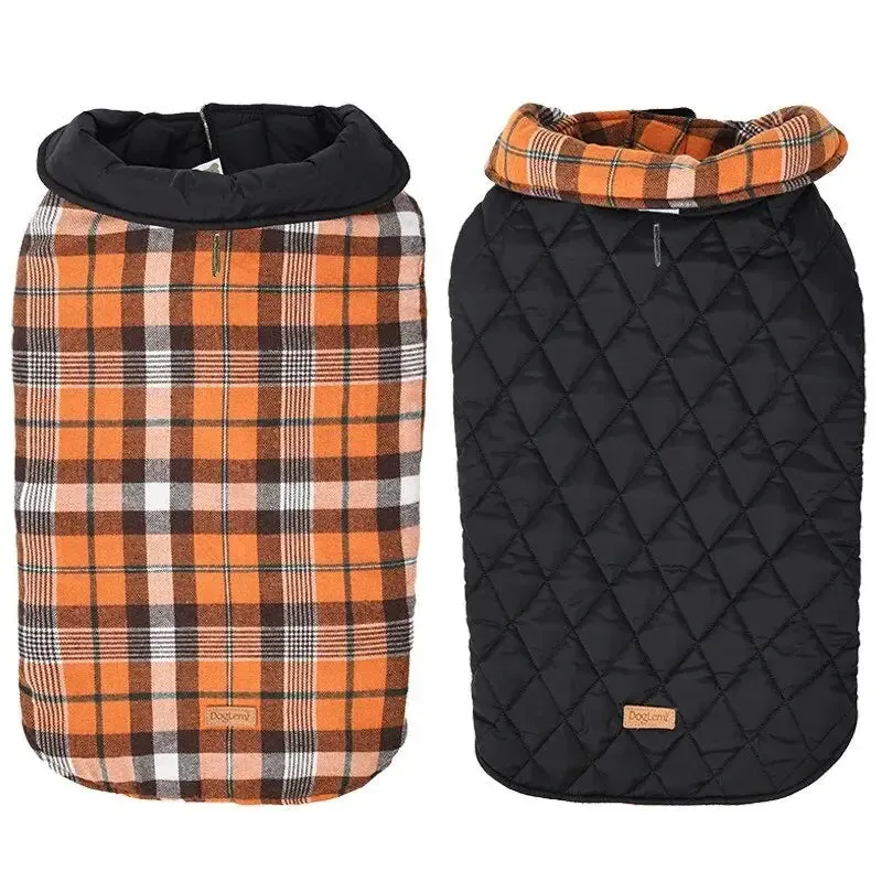 Anniepaw Highland Hound Dual Elegance: Plaid & Solid Turtleneck