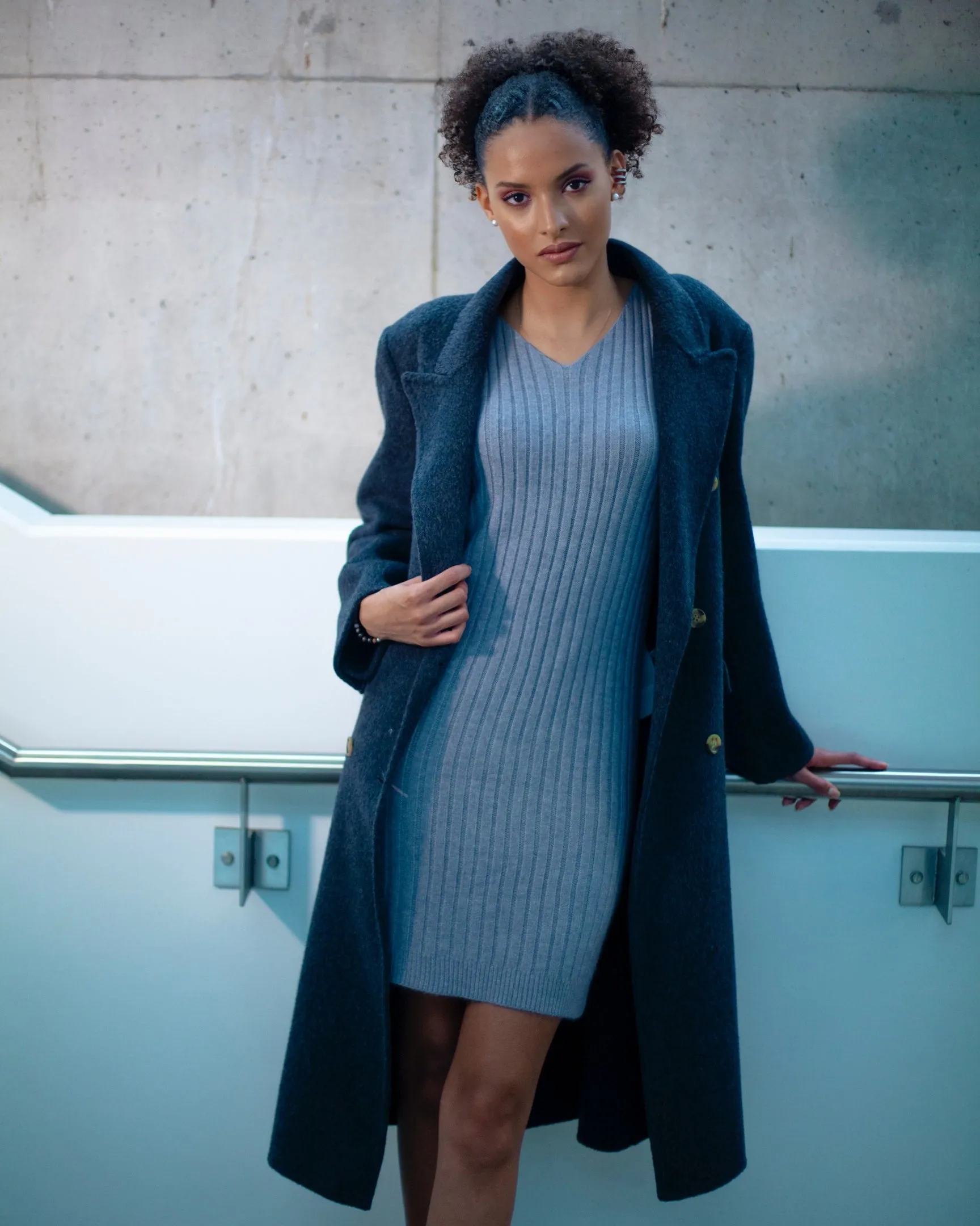 ANTHRACITE GREY WOOL COAT