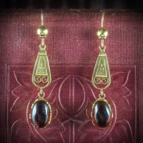 Antique Georgian Garnet Earrings 18Ct Gold Circa 1800