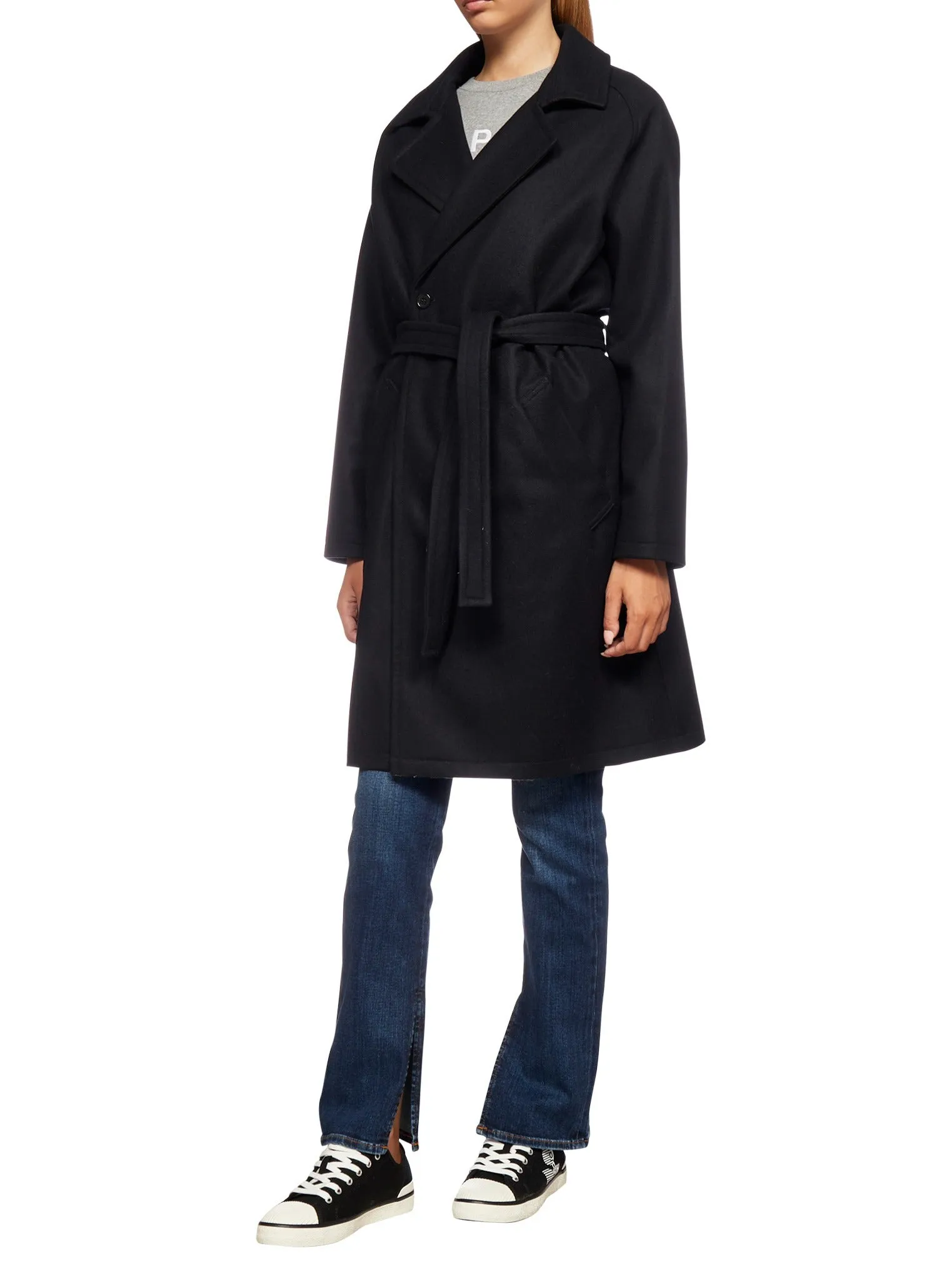 A.P.C. Tied Waist Single-Breasted Coat