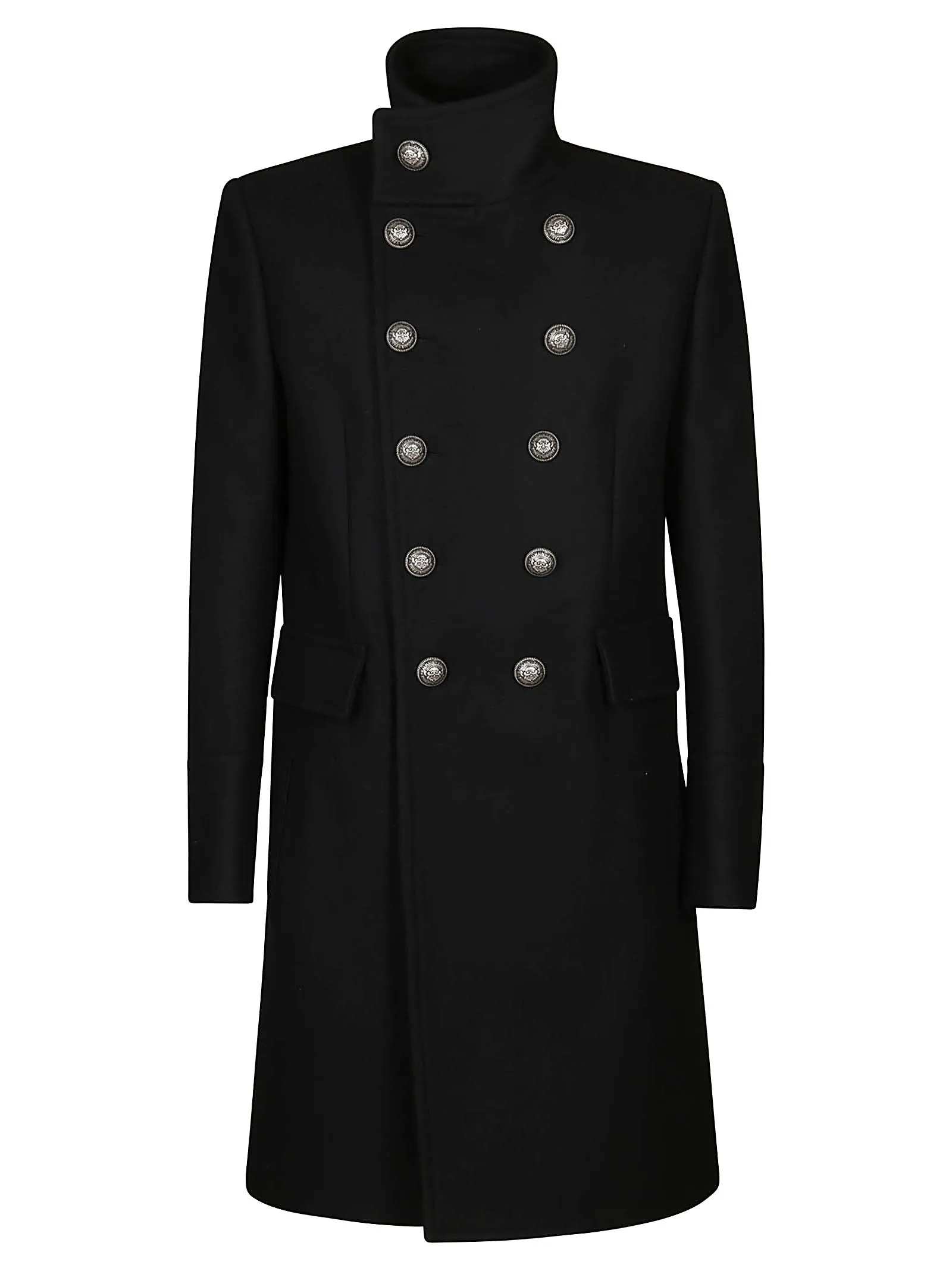 Balmain Double Breasted Military Coat