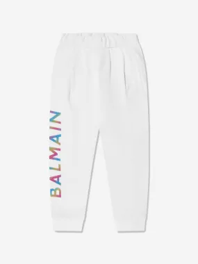 Balmain Girls Logo Joggers in White