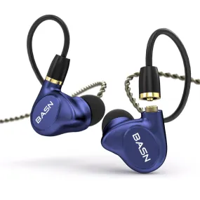 BASN Metalen 4 Drivers (2DD 2BA) In-Ear Monitor Headphones (Blue)