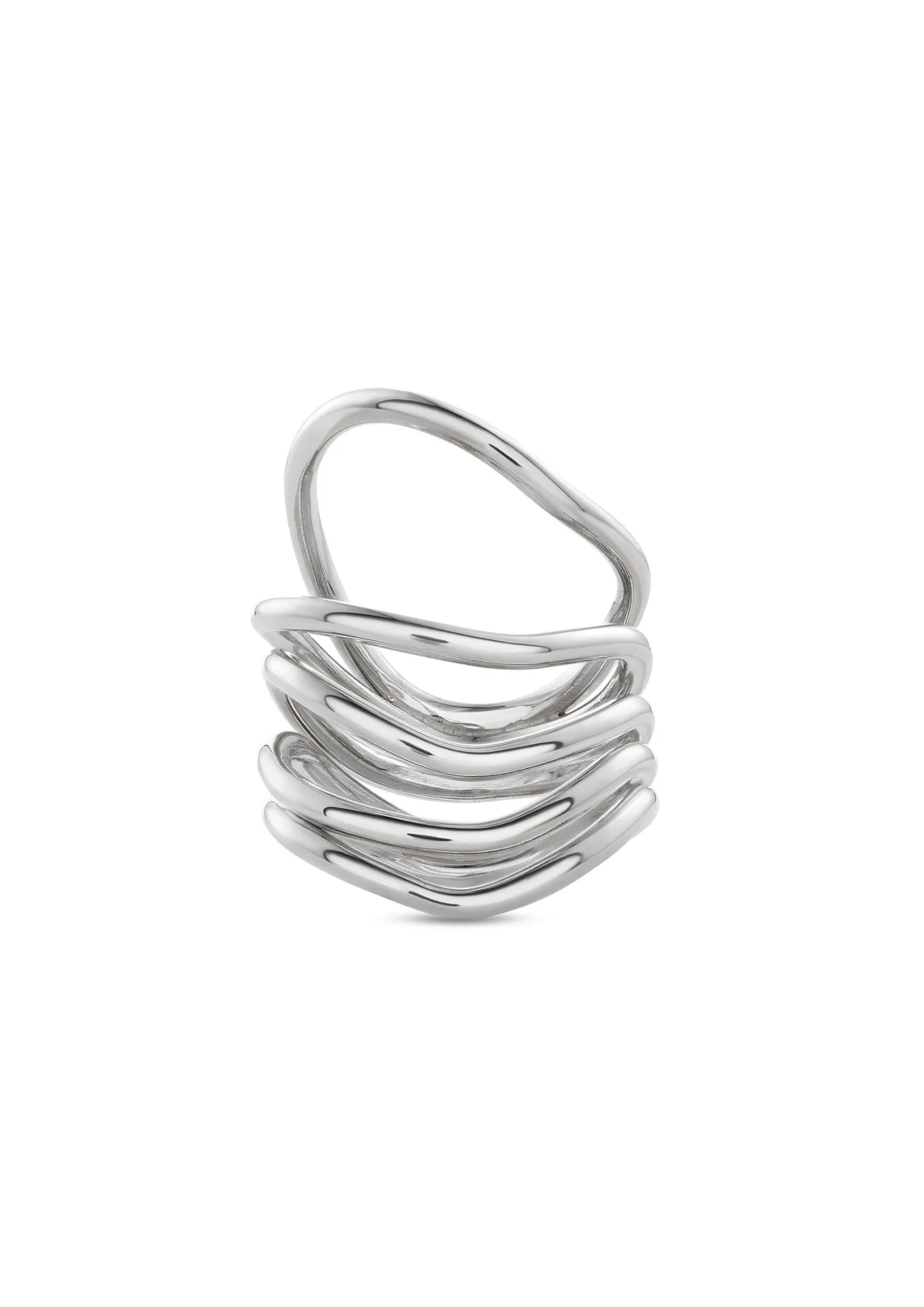 Beach Break Wave Ring Silver