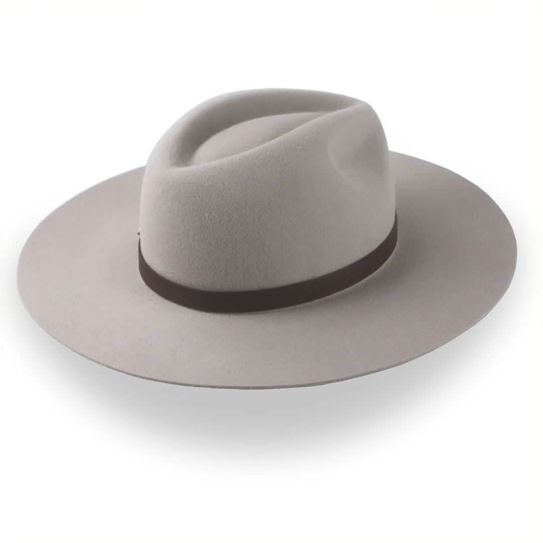 Beige Western Style Flat Brim Hat with Iconic Crown | The Cactus