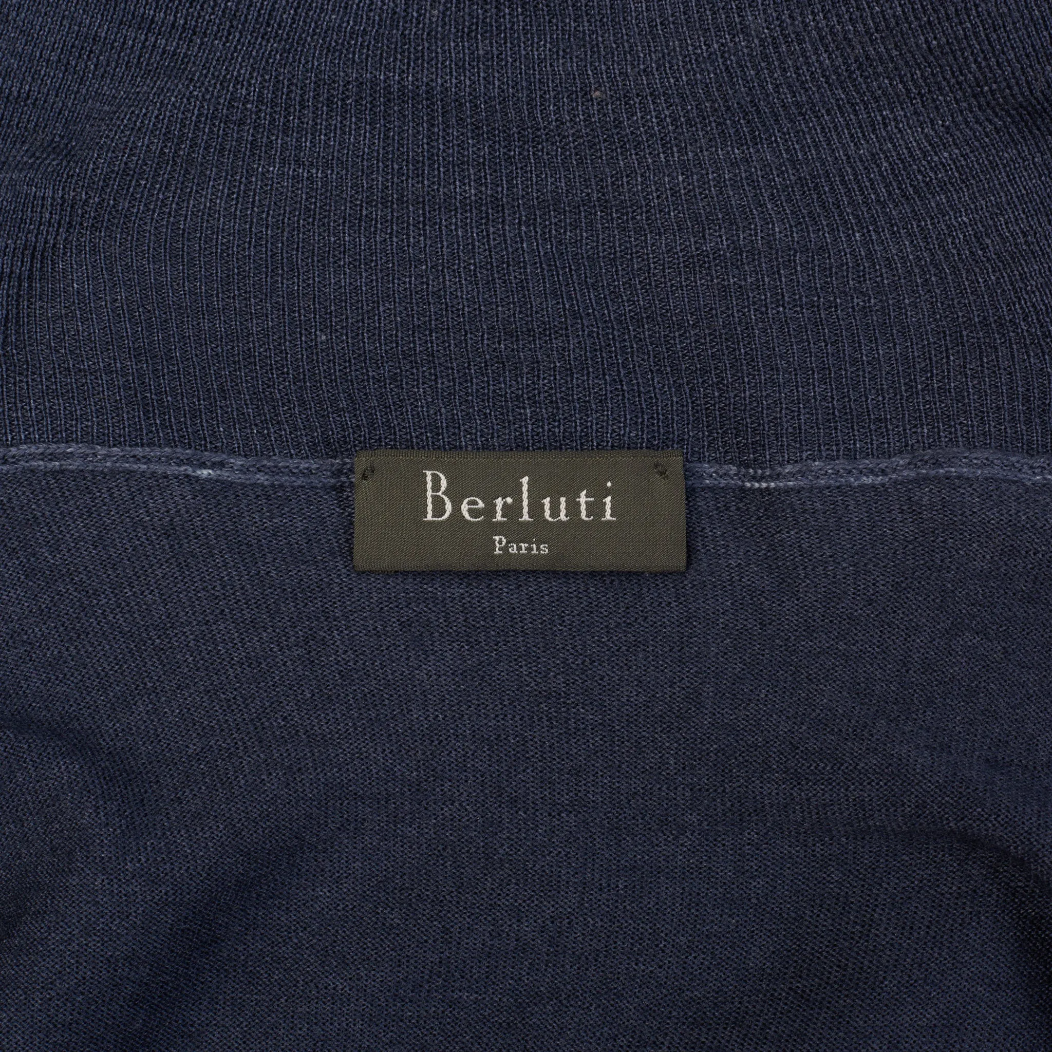 BERLUTI Paris Blue Wool Turtleneck Sweater EU R50 US M