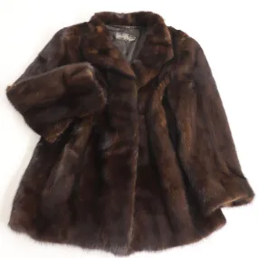 Best Angle Mink Real Fur Coat Brown