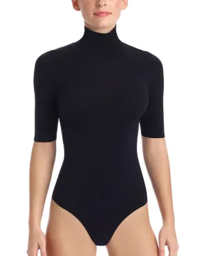 Black Ballet Short Sleeve Turtleneck Bodysuit-O/S