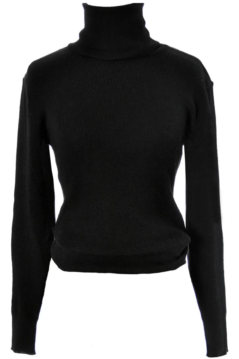 Black Wool Yves Saint Laurent Vintage Turtleneck Sweater