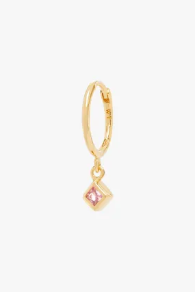 Blossom diamond hoop gold plated