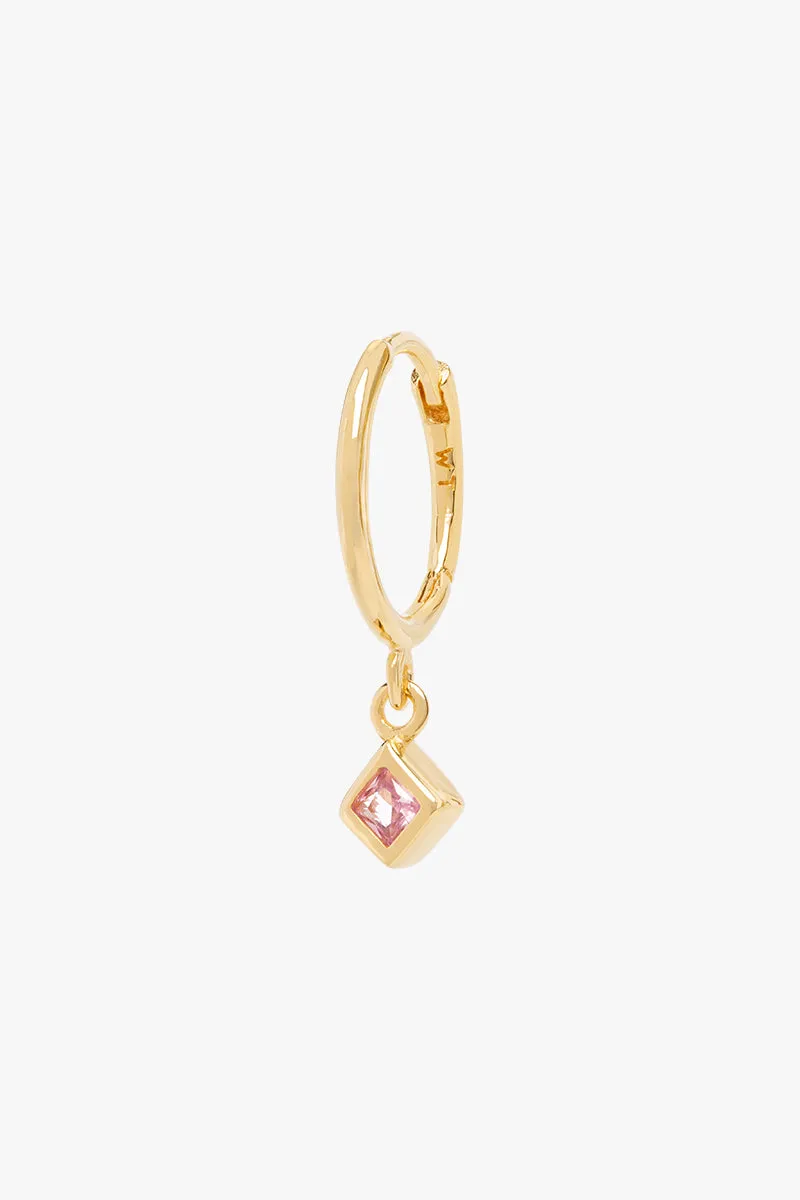 Blossom diamond hoop gold plated