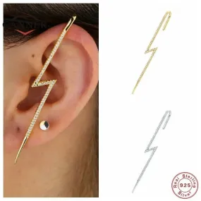 Bolt-ly Bling Ear Climber Earrings - Gold or Silver