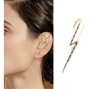 Bolt-ly Multicolor Ear Climber Earrings - Gold or Silver