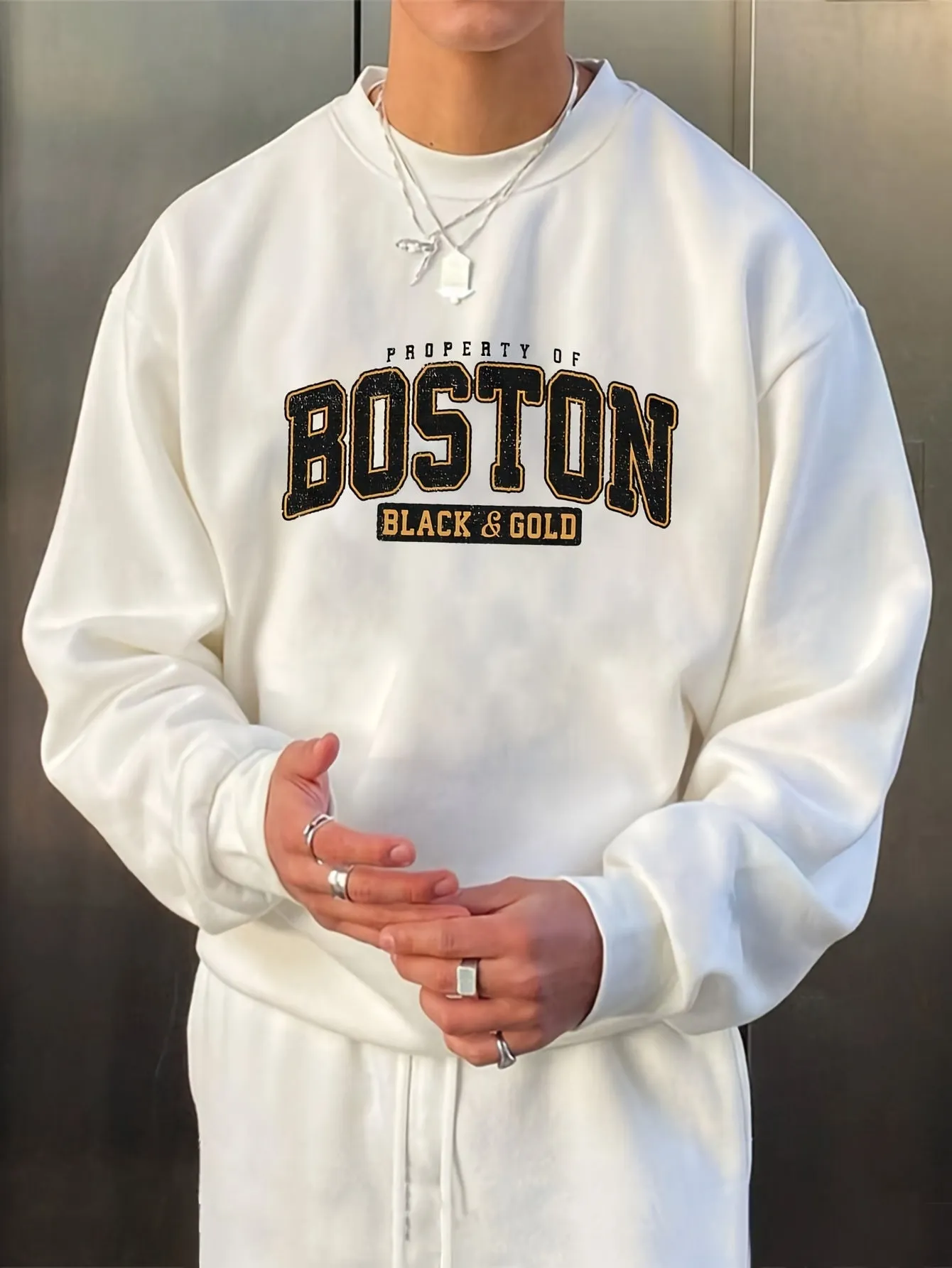 BOSTON Mens Fashion Sweatshirt Stylish Versatile  Perfect for Gifting