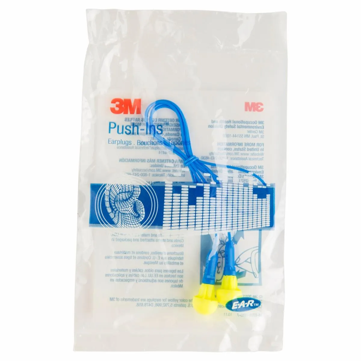 Box - 3M™ E-A-R™ Push-Ins™ Corded Earplugs (200 Pairs | SLC80 23dB, Class 4)