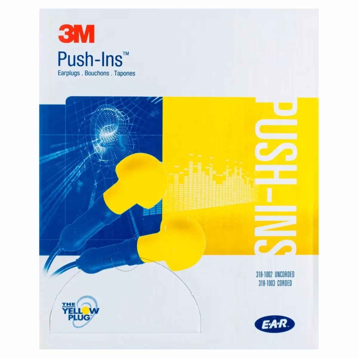 Box - 3M™ E-A-R™ Push-Ins™ Corded Earplugs (200 Pairs | SLC80 23dB, Class 4)