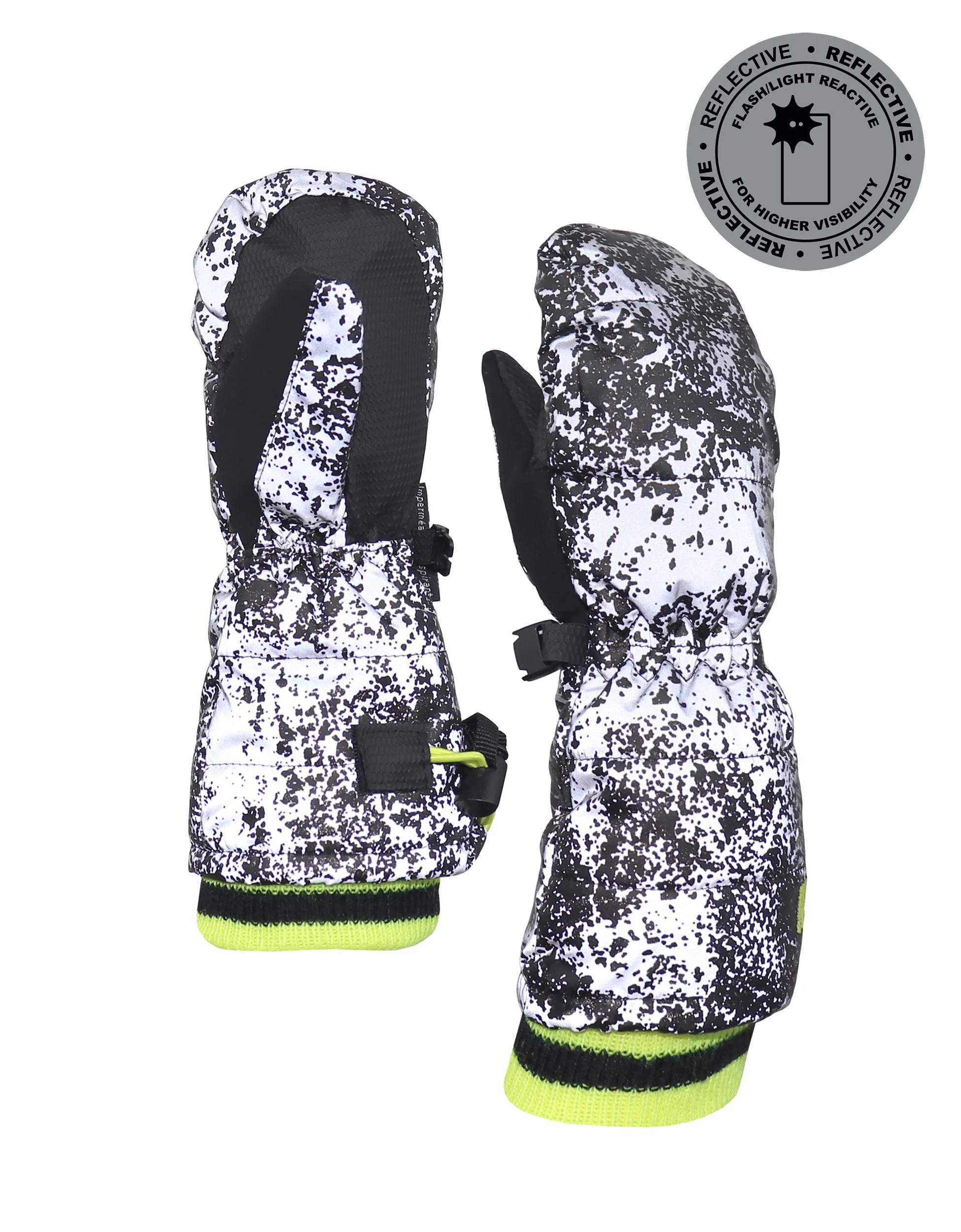 BOYS 2-6X REFLECTIVE SPLATTER PRINT PUFFER MITTEN