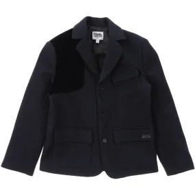 Boys Black Wool Coat