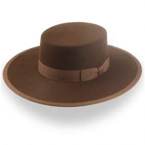 Brown Flat Crown Cowboy Hat in Durable Fur Felt | The Gaucho