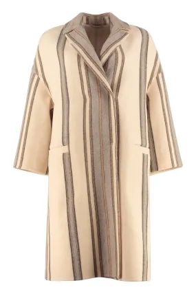 Brunello Cucinelli Striped Tailored Coat