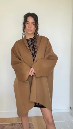 Camel Wrap Coat - OS