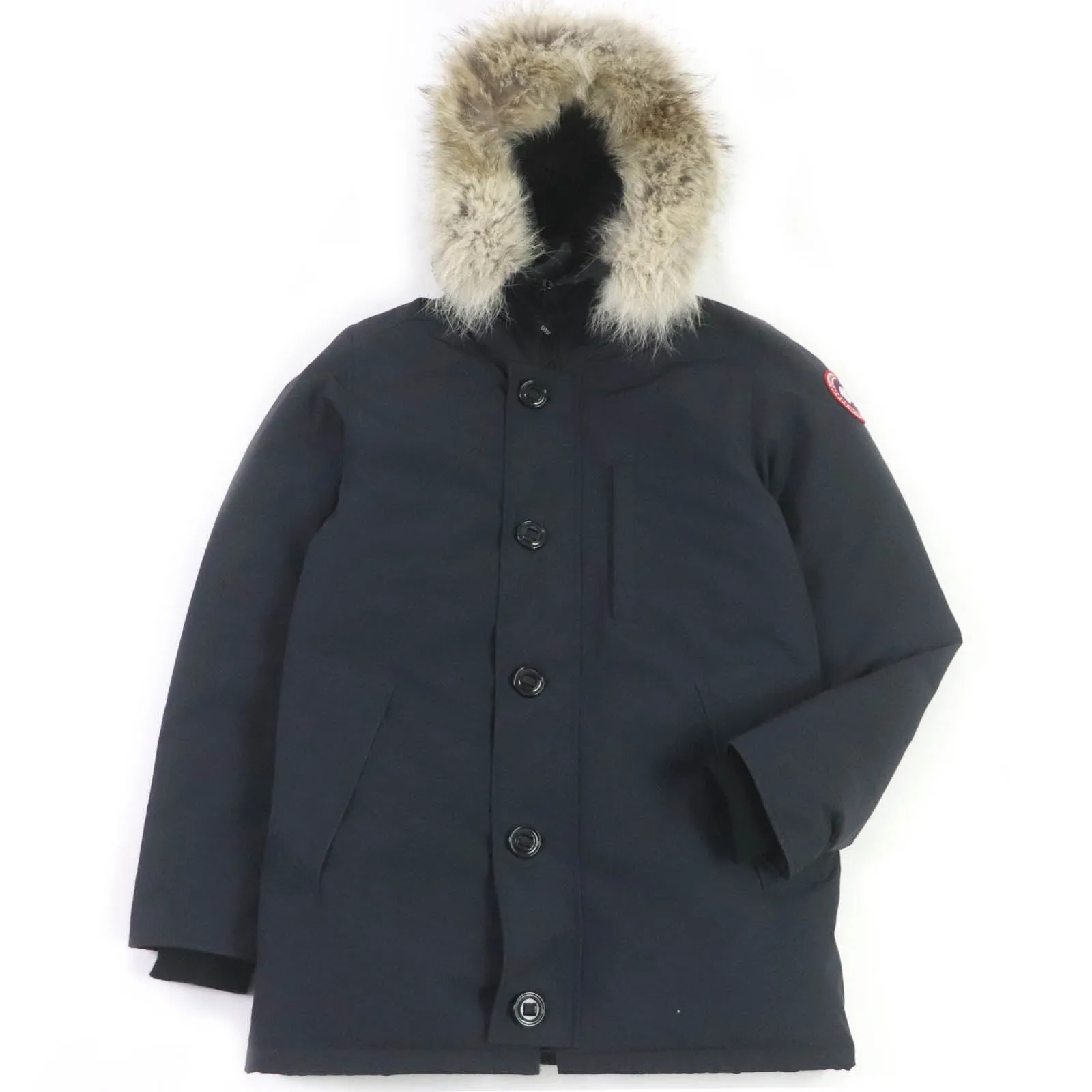 Canada Goose Jasper Fur Hooded Down Coat Navy S