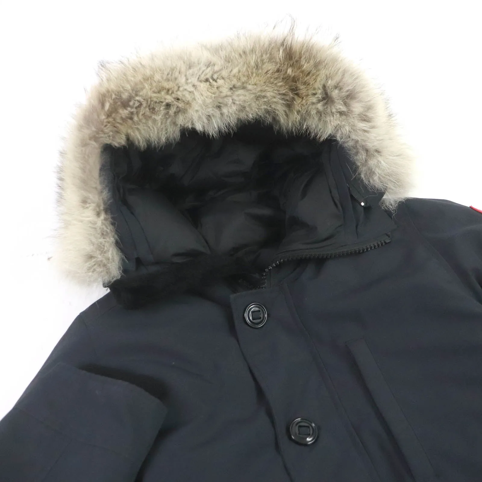 Canada Goose Jasper Fur Hooded Down Coat Navy S