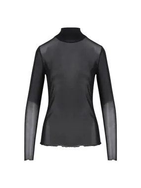 CC Heart Eve Mesh Turtleneck Black