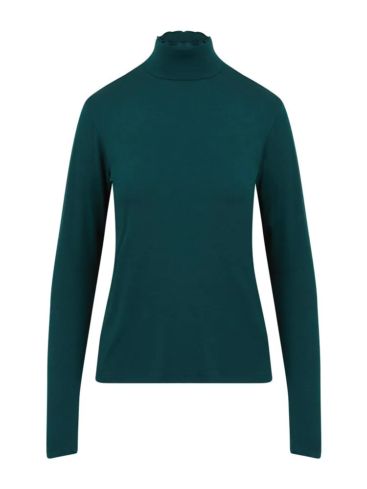 CC Heart Sofia Turtleneck Top Dark Green