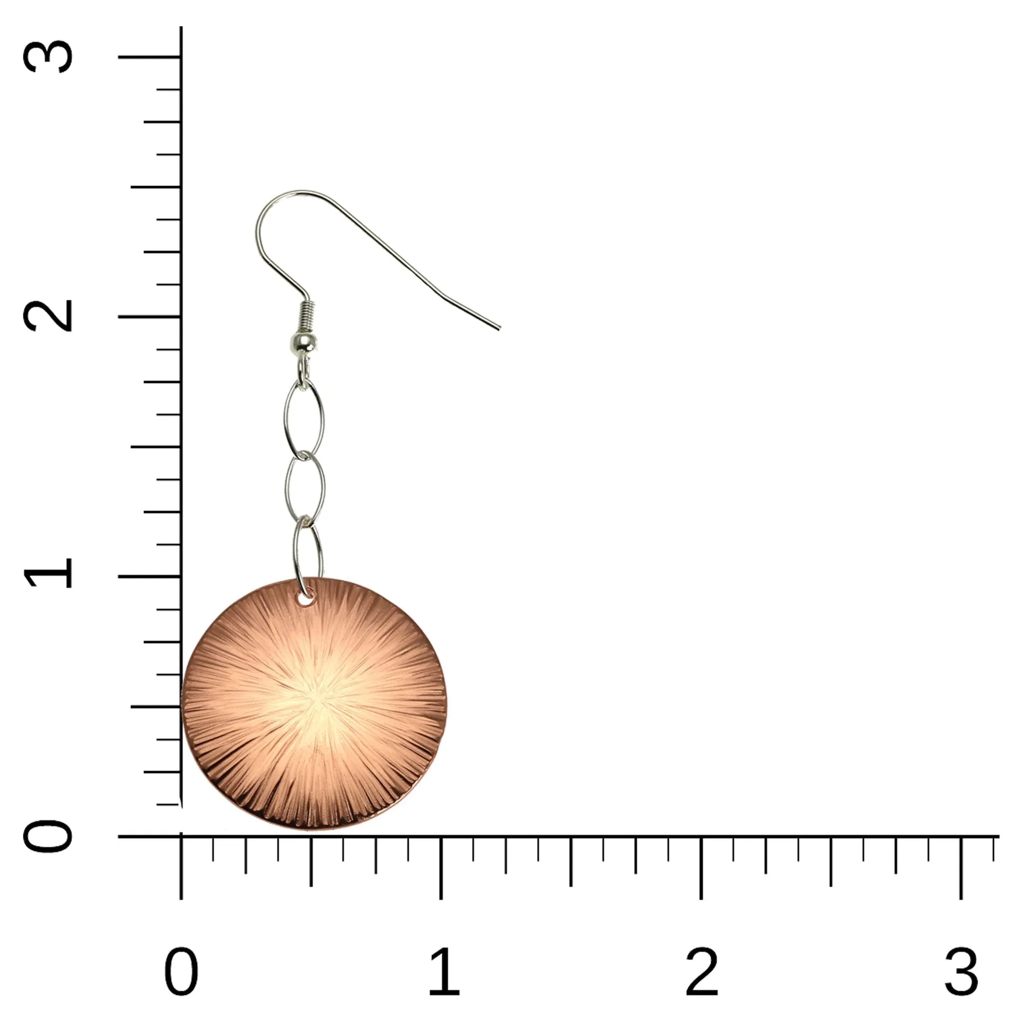 Chased Disc Copper Dangle Earrings