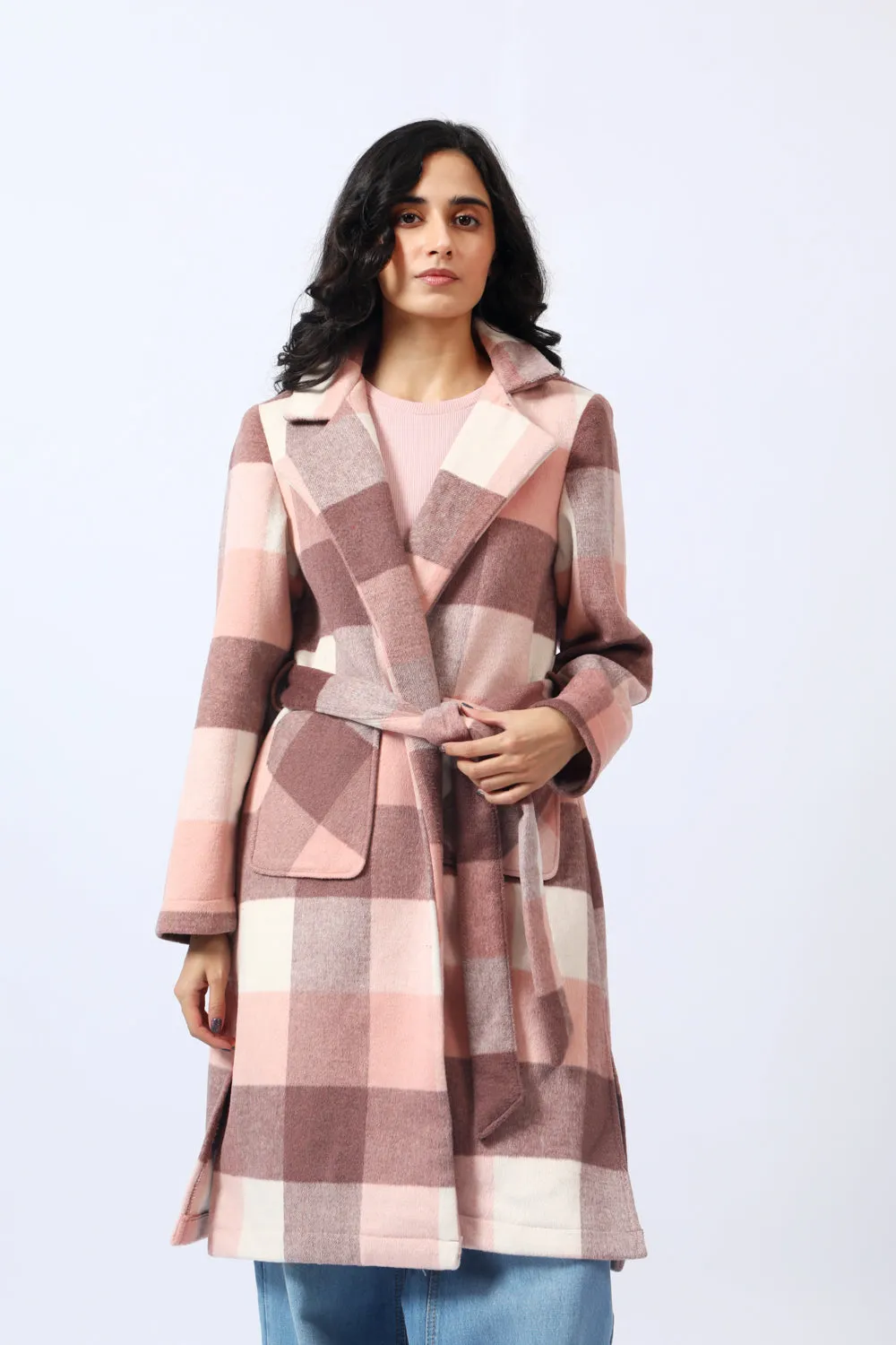 CHECKERED LONG COAT