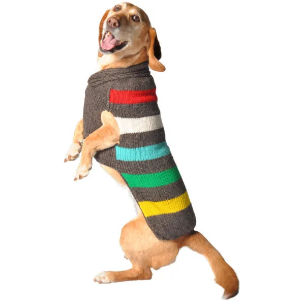 Chilly Dog Sweater Charcoal Stripe